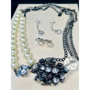 Signed necklace, vintage jewelry, jewelry set, vintage necklace, gift for her